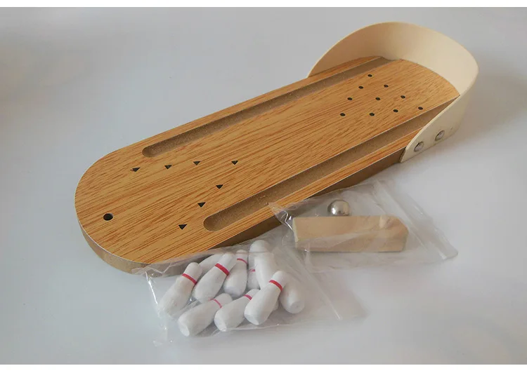 Description Picture 6 of itemGames for Children Mini Bowling Tabletop Game Children's Educational Innovation Toys Solid Wood Table Entertainment Sports