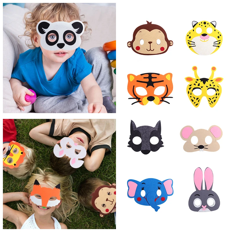 4pcs Cartoon Animal Party Masks Jungle Animal Paper Mask for Forest Themed  Christmas Halloween Party Costumes Supplies| | - AliExpress