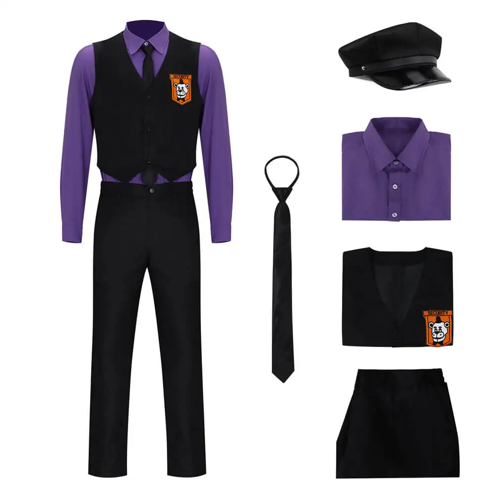 Purple Guy William Afton Cosplay Costume Fnaf Five Nights Movie 