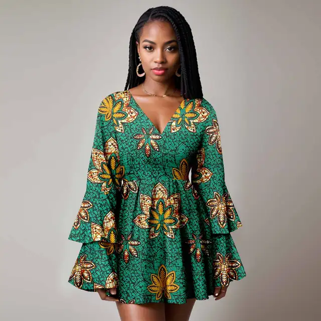 Chioma Flare Sleeve Print Dress - Image 4