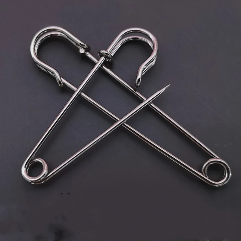 10개입 2.7-10cm 대형 안전핀 합금강 바늘 바느질핀 브로치 DIY 쥬얼리 제작 바느질 의류 액세서리용