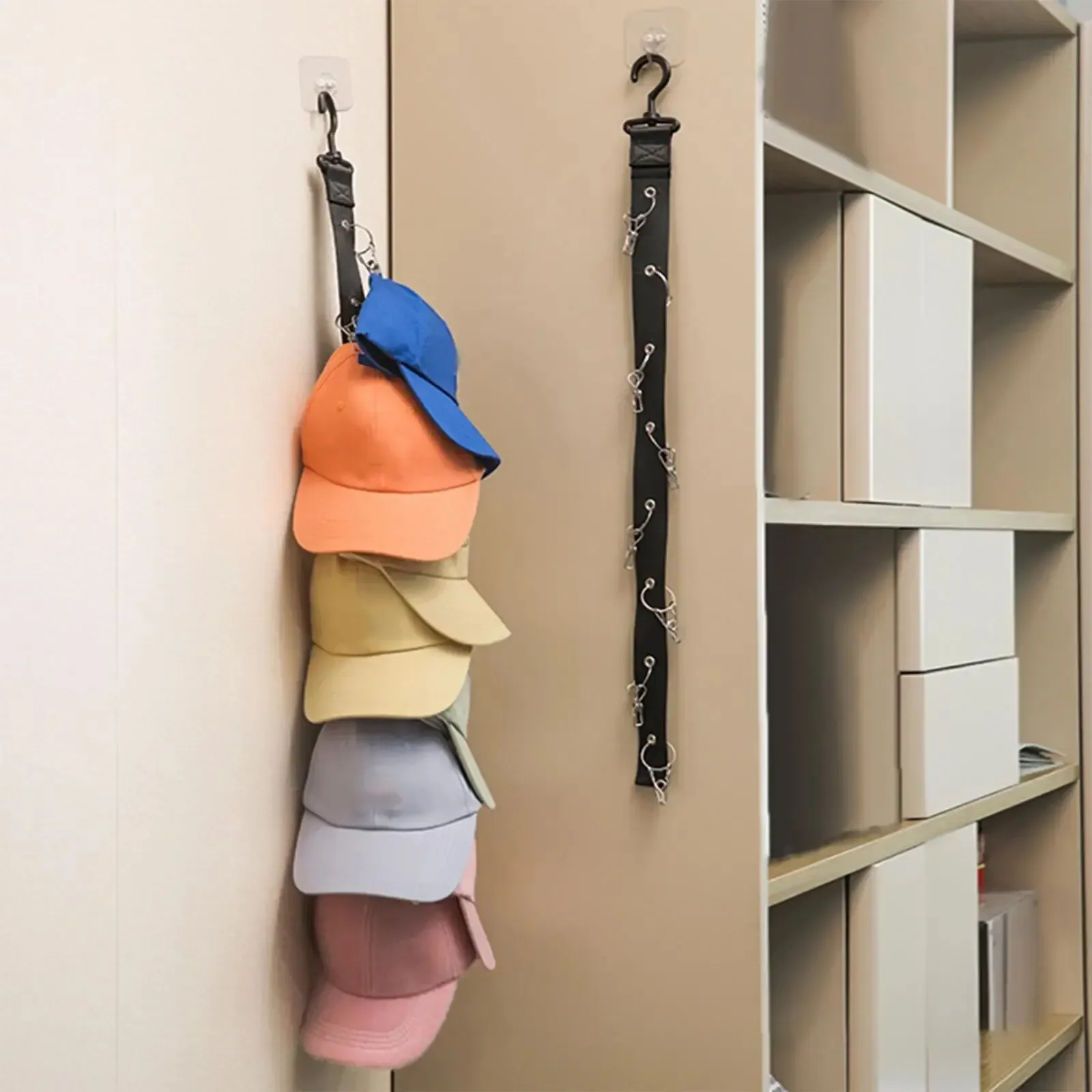 Hat , Hanging, with Hook, with Metal Clips, Hat Collections Caps Rack Hat Stand for Baseball Caps Golf Caps door Boys Women