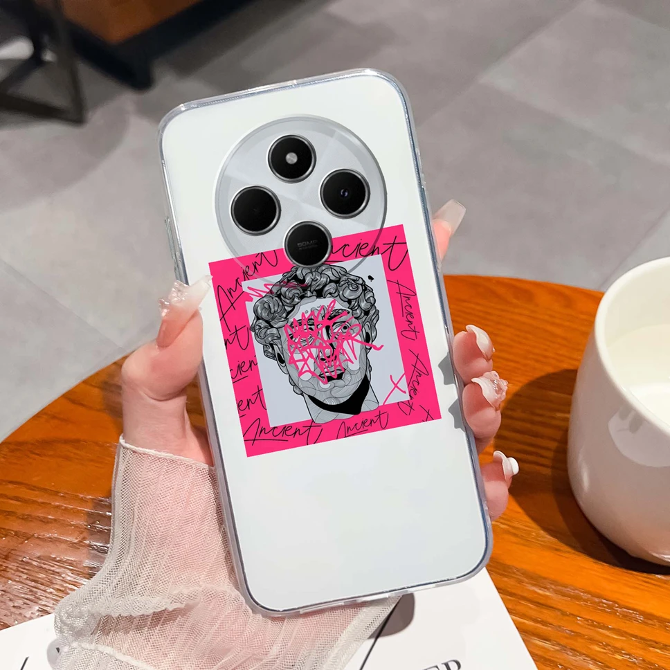 Cute Healing Pattern Clear Soft TPU Silicone Shockproof Phone Case