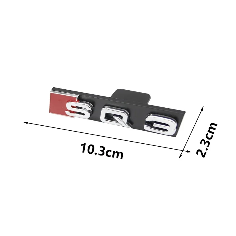 3D ABS 글로스 블랙 실버 프론트 라디에이터 메쉬 배지 네임플레이트 (아우디 SQ8 SQ7 SQ5 SQ3 모터스포츠 교체용 튜닝 액세서리)