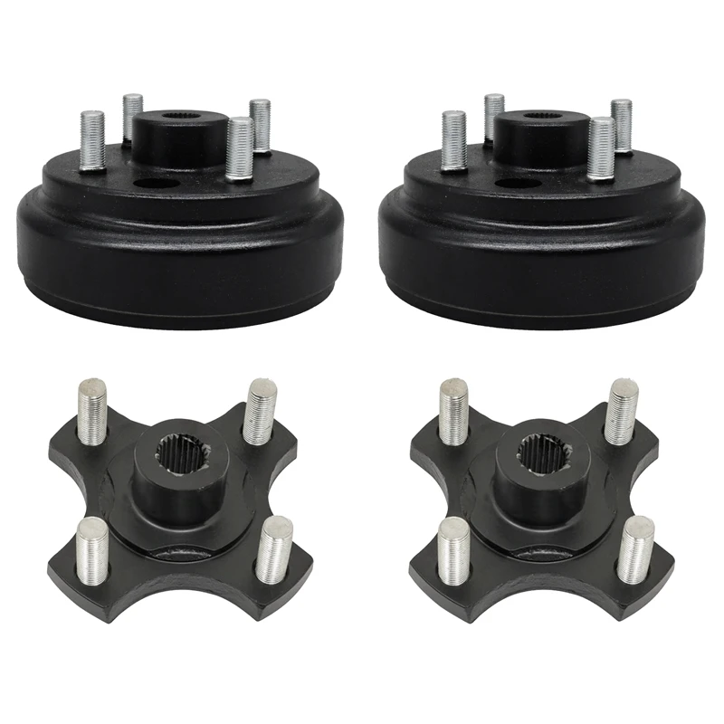 19186-G1 19186G1 2 Set Heavy Duty Split Brake Drum/Hub 615604 With Nuts Compatible With EZGO TXT 1982+ Gas and Electric 2008-Up
