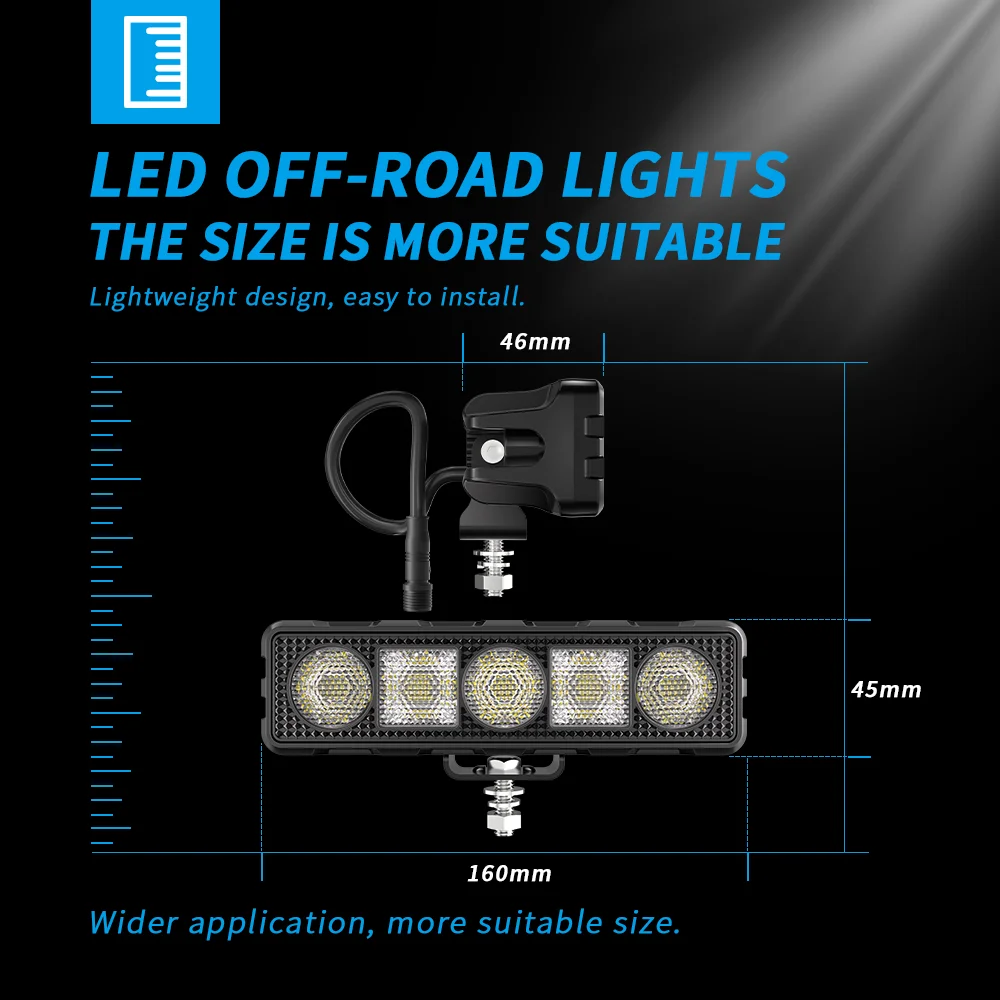 6Inch Work Fog Light Long Range Auxiliary Auto Fog Light Led Light Bar for Moto