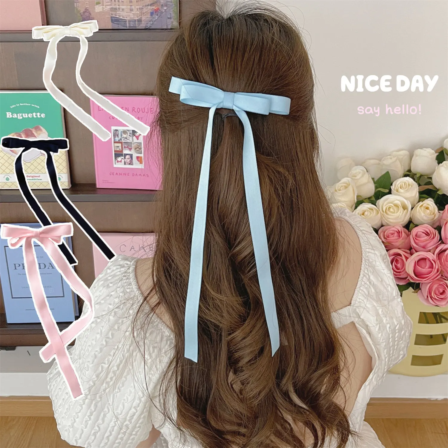 

Candy Ribbon Tassel Bowknot Hair Clips Sweet Women Streamer Hairpin Girls Long Bows Barrettes Head Clip Accessories