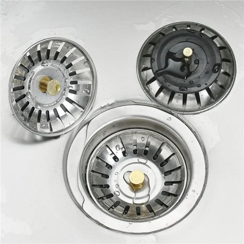 Kitchen Sink Filter Stainless Steel Mesh Strainer Drain Hole Trap Waste Screen Water Shutoff Cover for Bathroom Accessories 1PCS sink filter,kitchen sink filter,sink strainer,kitchen sink strainer,kitchen sink