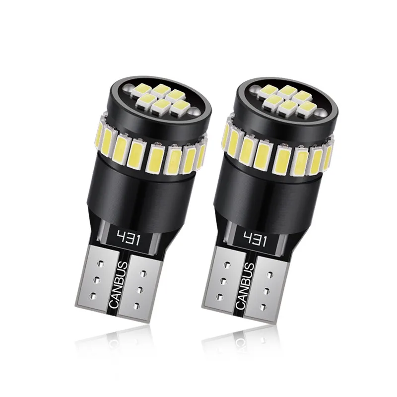 OBOLED 2 шт., автомобильные системы освещения W5W, фотолампа T10, автомобильная фотолампа 501 168 194 CANBUS, автомобильные лампы, красный Ледяной Синий DC 12 В 3014 чип 24smd