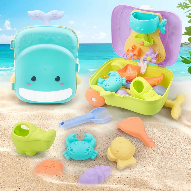 Summer Beach Toys Kids Sand Castle Bucket Spade Shovel Rake Water Tools Fun Shovel Molds Parent-Child Outdoor Game Whale Shape 2