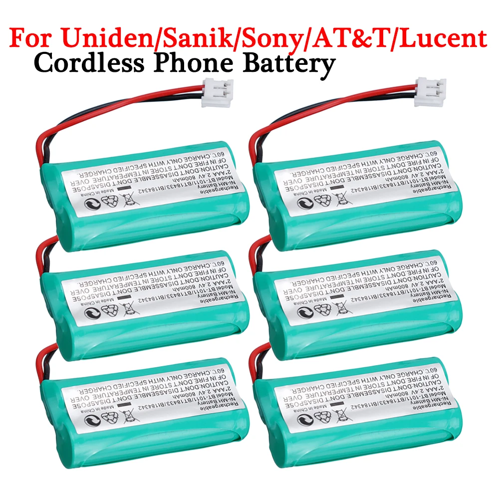 2*AAA 2.4V 800mAh Ni MH Cordless Phone Battery BT 1011 BT18433 BT184342