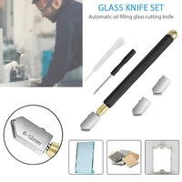 Diamond Tile Glass Cutter Set with 3 Replacement Cutting Heads, Porcelain Scribing Knife, Professional Glass Cutter 1