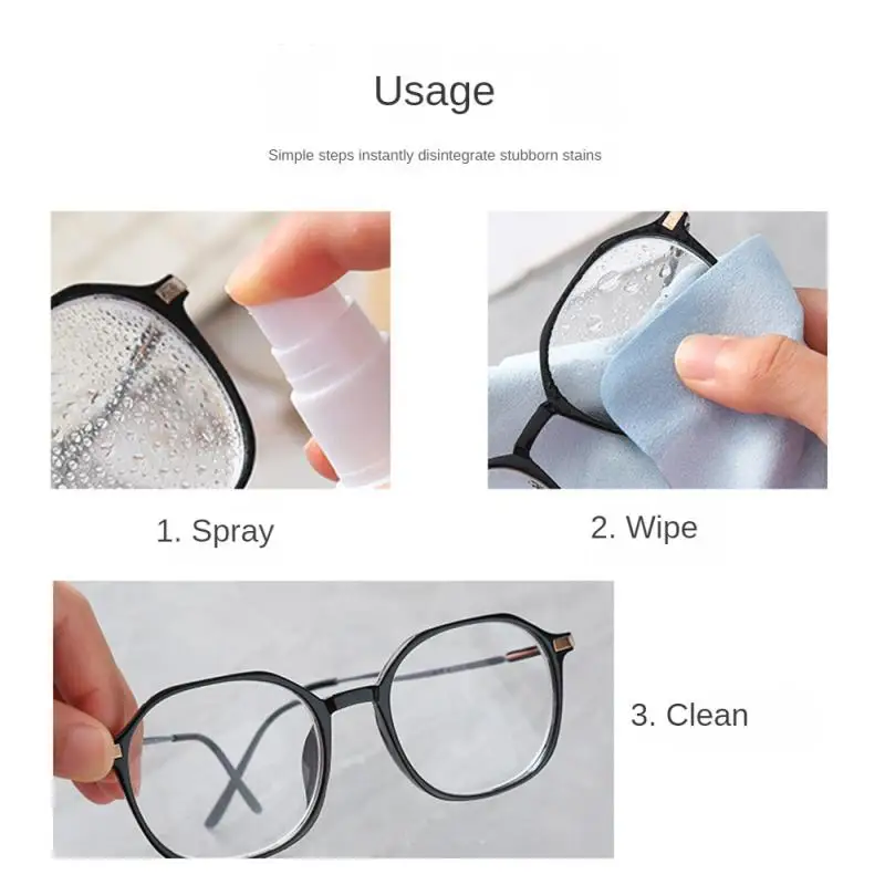 5PCS 50ML Lens Cleaner Glasses Sunglasses Eyeglass Cleaning Solution Spray Bottle Glasses Cleaner Supplies Eyewear Accessories