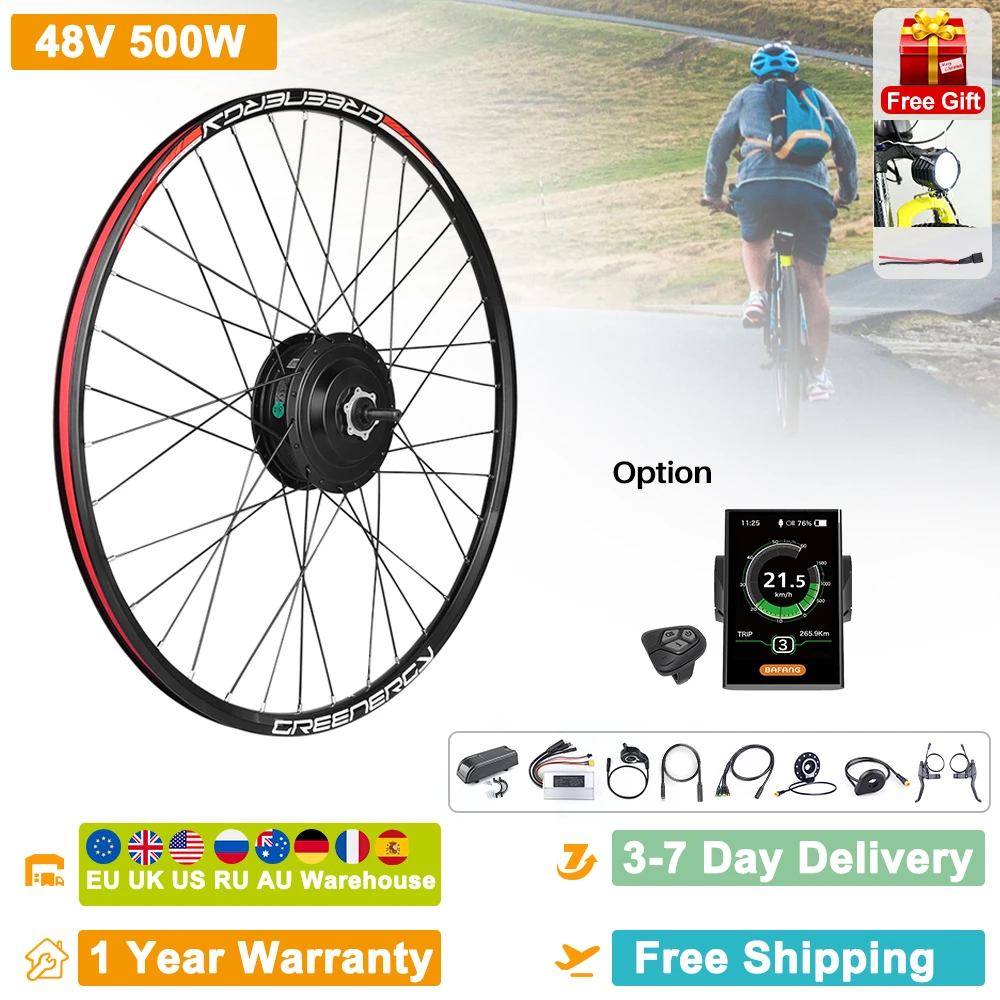 BAFANG Bike Conversion Kit 48V 500W Rear Hub Motor for Bicycle 20" 26