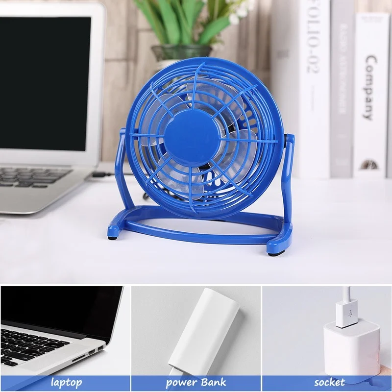 Universal USB Silent Fan for Office Home PC Laptop Notebook Macbook Summer Cooling Fan Rotatable Mini USB with 4 Blades