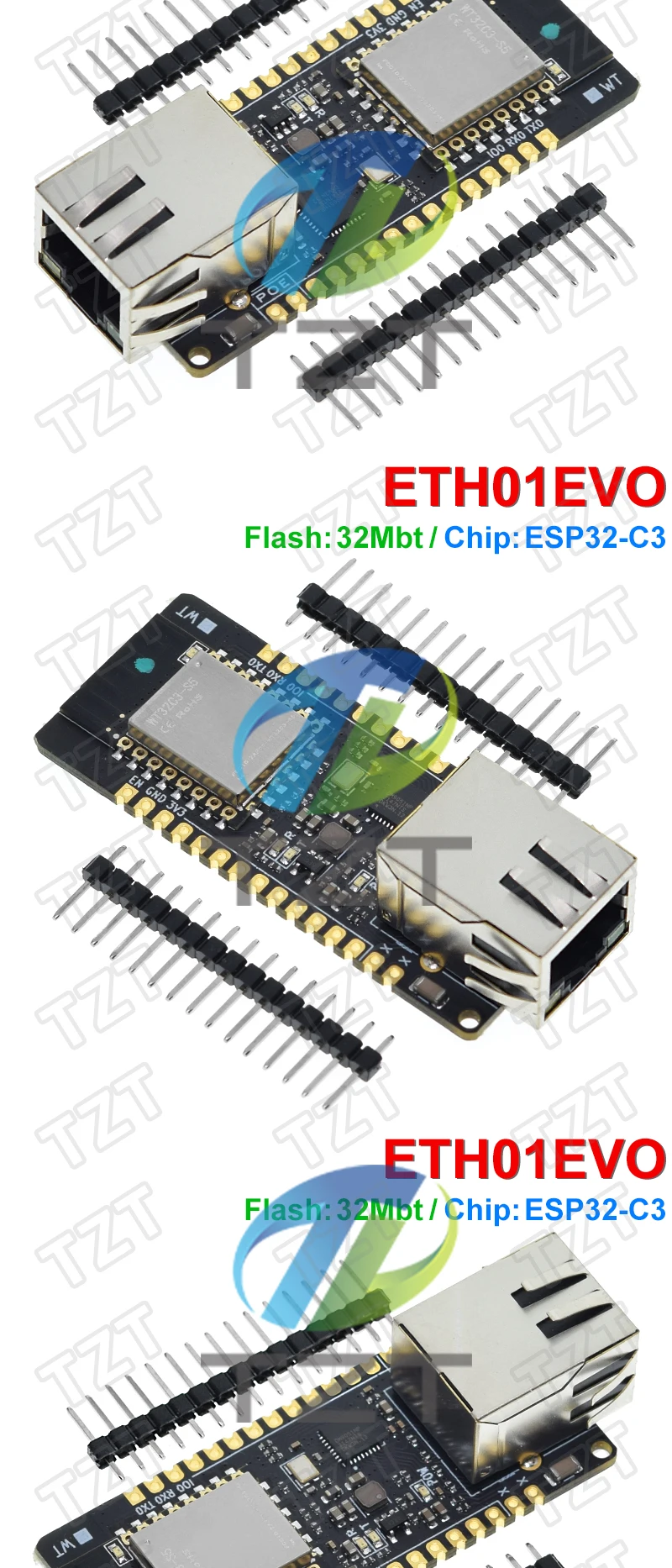 TZT ETH01-EVO Enlightenment Display ESP32-C3-Modul WIFI Bluetooth Ethernet 3-in-1 Internet der Dinge Gateway Aktualisiert WT32-ETH01 – Detail 5