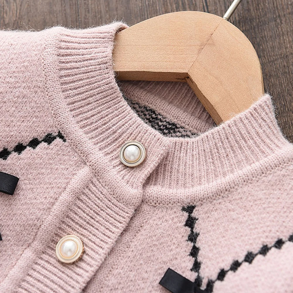 Girls Clothing Set Melario Girls Clothes Sets Cardigan Winter Bow Baby Sweatshirt + Pants 2pcs Set Children Knitting Tops Kids Outfits Xmas 2-6Year kids clothing set girls clothing set