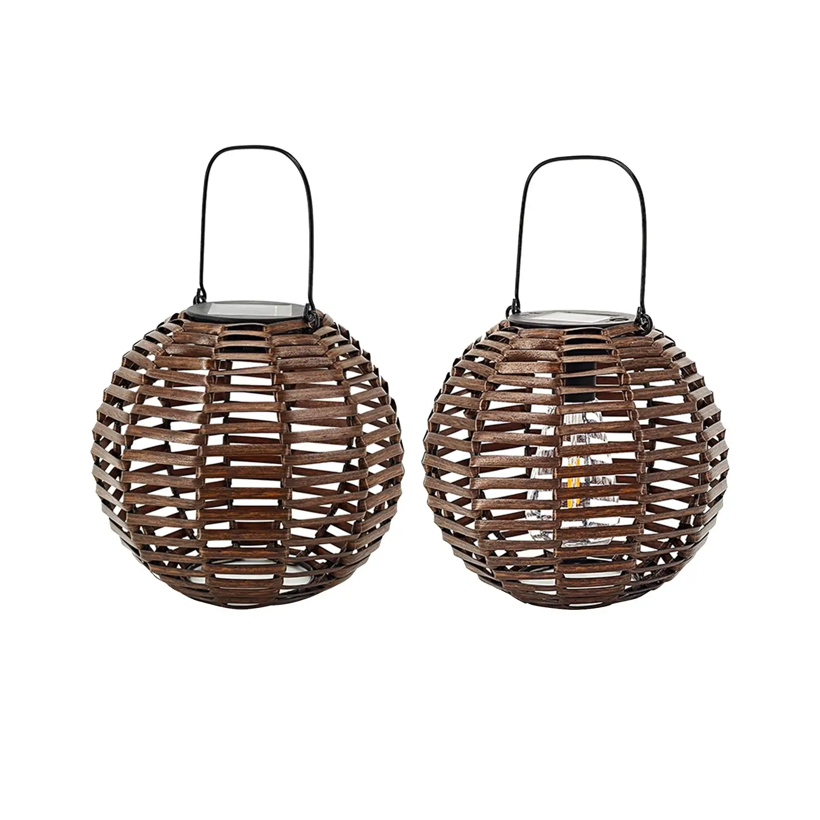 

Solar Lantern IP55 Waterproof Metal Tabletop Lamp Outdoor Hanging Lighting for Outside Garden Fence Balcony