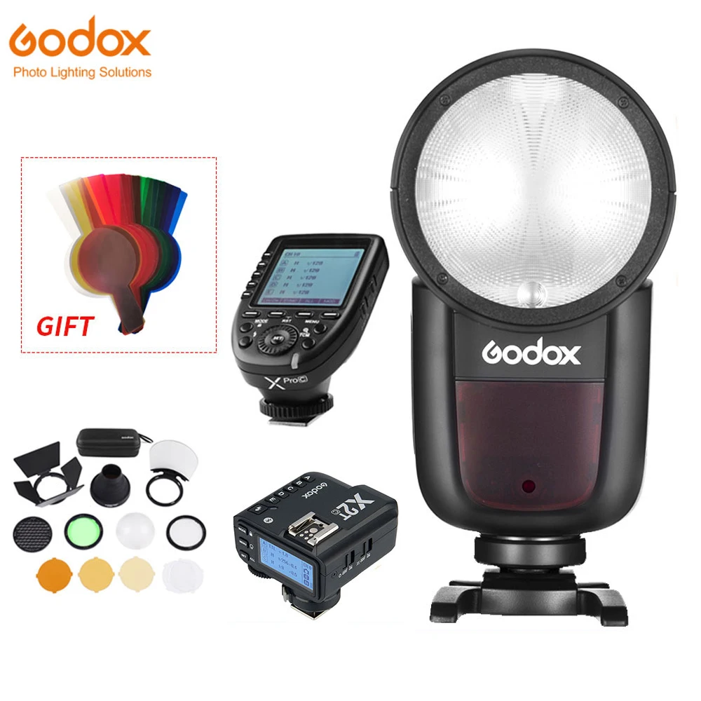 Godox V1 V1C V1N V1S V1F V1O Ttl Hss 1/8000S Speedlite Flash Con Xpro Trigger Per Canon Nikon Sony Fuji Olympus