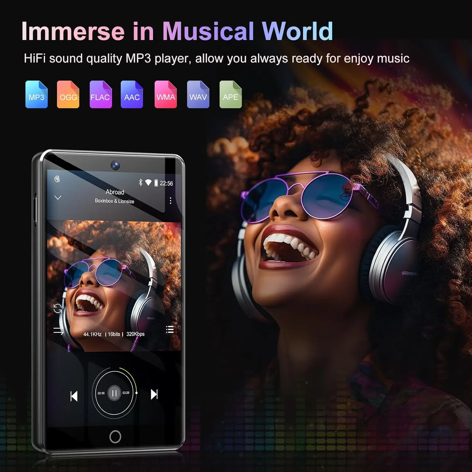 Lettore MP3 Da 80GB Con Wi-Fi E Bluetooth 5.0 – Touch 4”, Android 9, Spotify, Deezer, FM, Registratore E E-book, Batteria 50 Ore