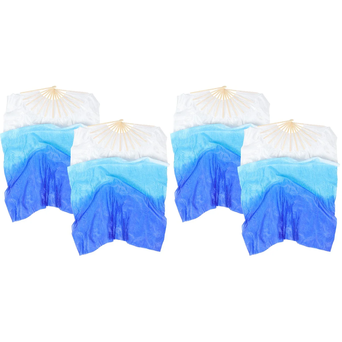

4 Pcs Fan Performance Prop Morning Practice Cloth Fabric Woman Wood Women's