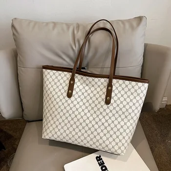 Borsa da donna ad alta capacità di fascia alta, nuova borsa tote alla moda, borsa a tracolla portatile con texture versatile per pendolarismo 1