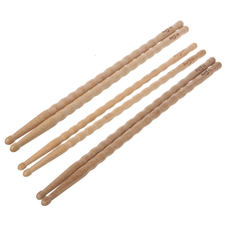 Description Picture 4 of item1 Pairs Wavy Pattern Bamboo Drumsticks 5A / 5B / 6A Drum Stick Durable Practical Drum Sticks