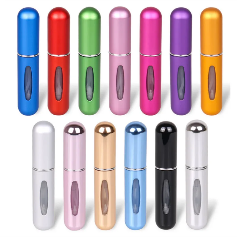 Spray Bottle 5/8ml Mini Perfume Portable Refillable Aluminum Atomizer for Travel Cosmetics