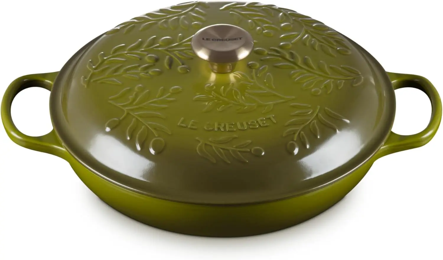 

Le Creuset Olive Branch Collection Cast Iron Signature Round Braiser, 3.5 Qt., Olive