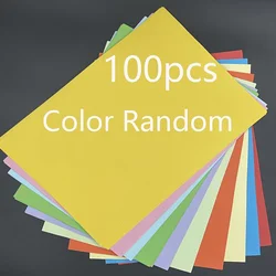 Vibrant A4 Multicolor Paper Pack - 10 Assorted Colors for Crafting and Printing (50/100 Sheets) (Random color 100PCS)