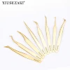 XIUSUZAKI High precision eyelash extension forceps, stainless steel eyelash 3D precise clip for makeup titanium alloy 1