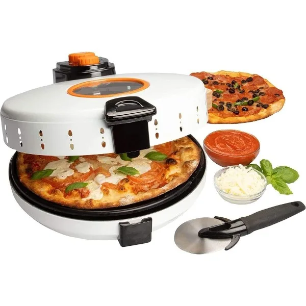 

MasterChef электрическая 12-дюймовая пицца-варите домашние калзоны, Quesadillas и печенье! Вращающаяся антипригарная пластина для равномерного приготовления выпечки