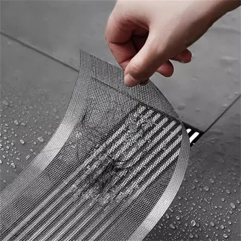 Tagliabile doccia scarico capelli Catcher adesivi autoadesivi scarico a pavimento maglia usa e getta bagno cucina lavello filtro per capelli 1