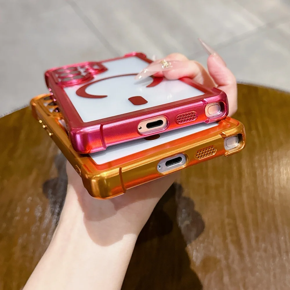 Electroplated Transparent Magnetic Shockproof Phone Case
