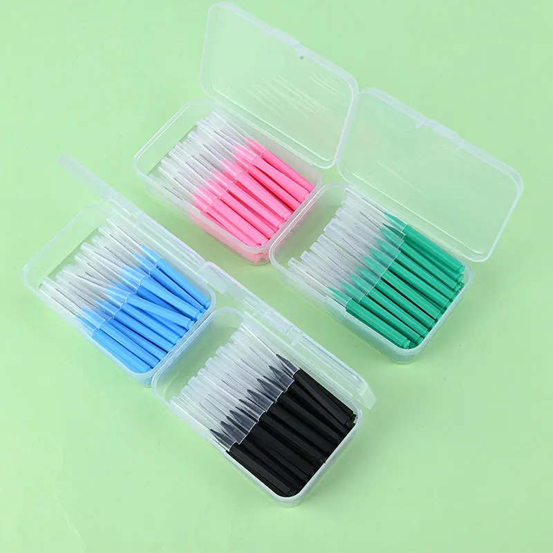 60 개/상자 치간 브러쉬 건강 관리 치아 Escova 치간 클리너 치열 교정 치과 치아 브러쉬 구강 위생 도구