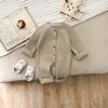 4614 Baby Jumpsuit 2024 Autumn and Winter New Solid Color Baby Boy's Knitting Climbing Clothes 6