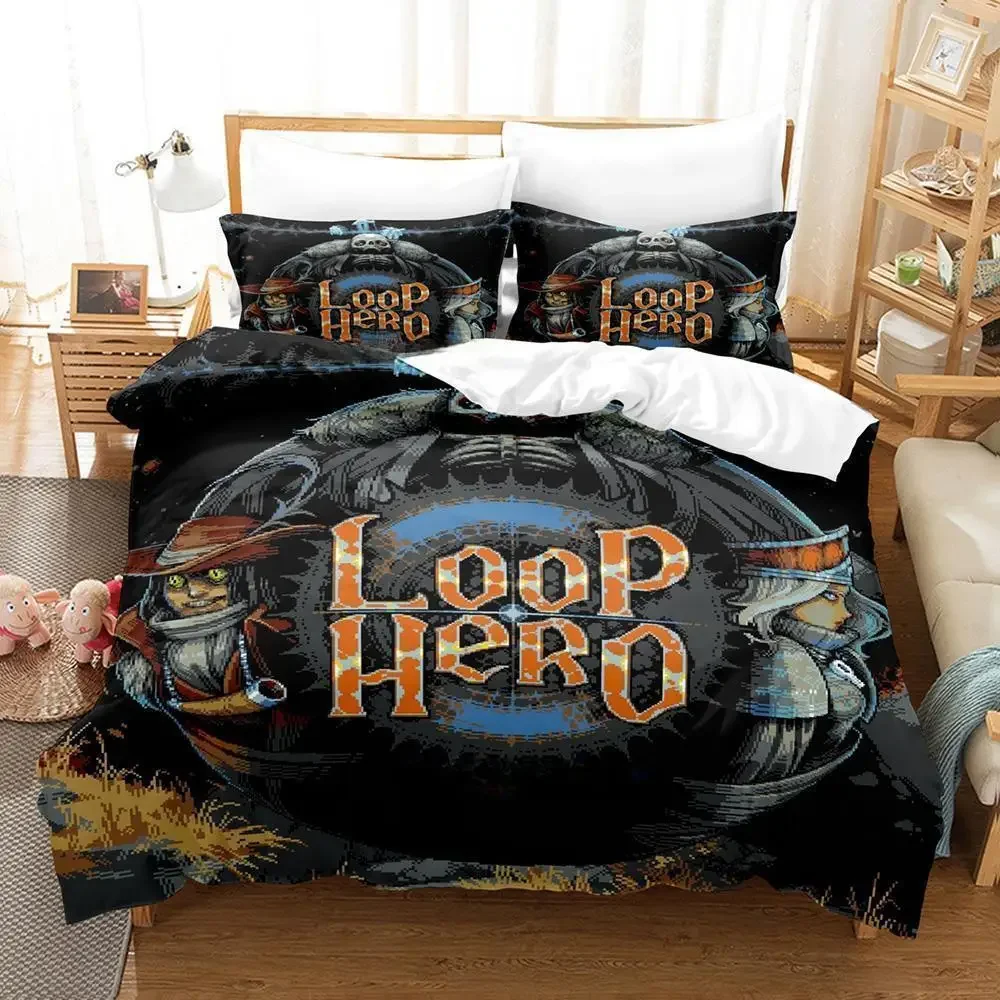 Loop Hero Bedding Set Single Twin Full Queen King Size Bed Set Adult Kid Bedroom Duvet Cover Sets 3D Print Anime Bed Sheet Set