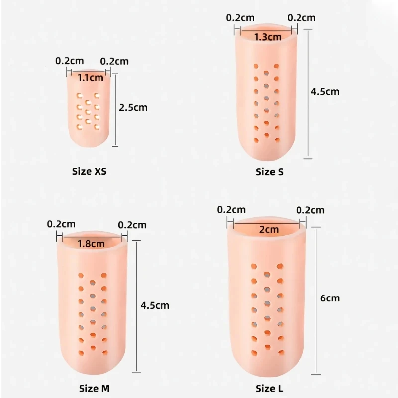10Pcs=5Pairs Foot Care Gel Fingers Protector Corn Corrector Hammer Separator Orthotic Silicone Toe Tube Separation Protection