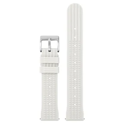 Premium Rubber Watch Band with Stainless Steel Buckle - Quick Release, Soft, and Universal Fit - 22mm (White)