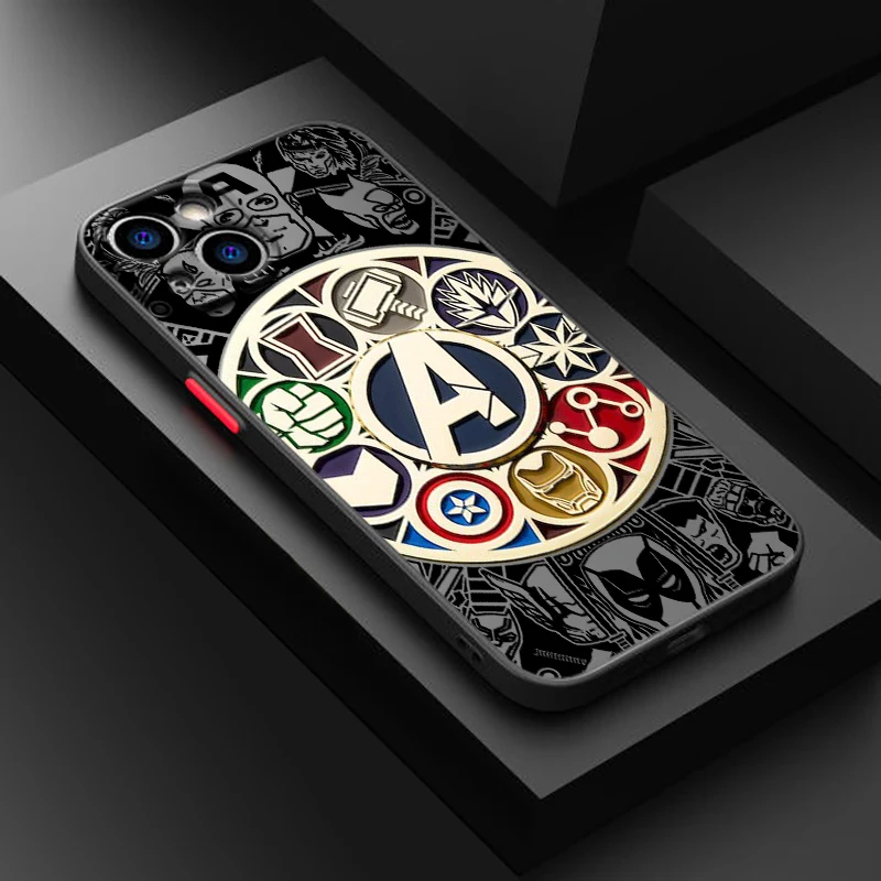 thumbnail image 1 of Funda translúcida mate Iron Man Marvel Spiderman para Apple iPhone 15 14 13 12 11 XS Mini Pro Max 8 7 XR X Plus, 1 of 5
