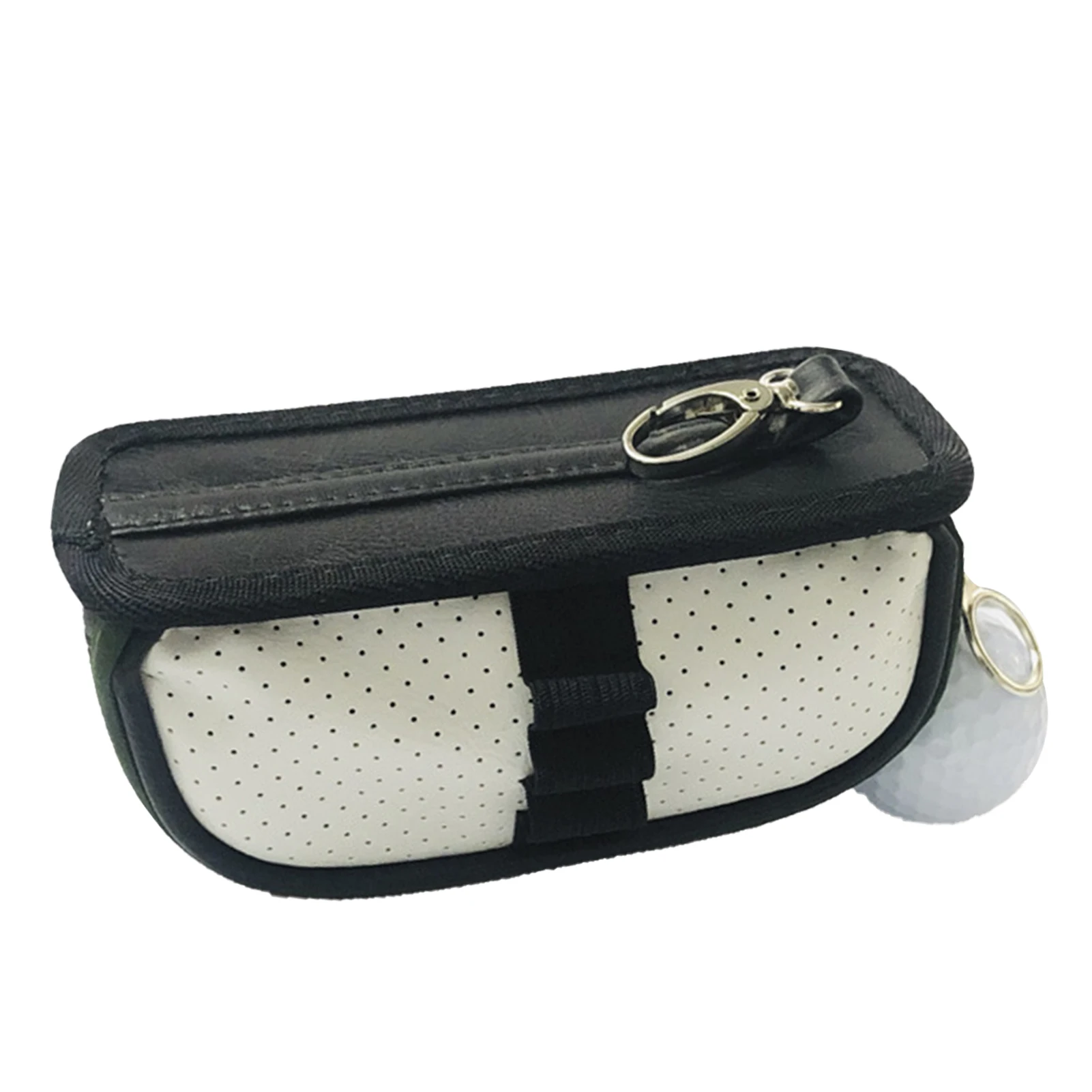 Golf Ball Bag Golf Valuables Pouch PU Golf Ball Pocket Storage Portable