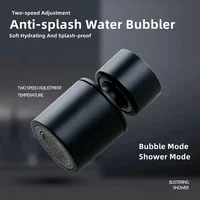 New Black 2 Mode Washbasin Faucet Nozzle 360° Rotary Splashback Faucet Aerator Kitchen Sink Pressurized Faucet Aerator Bubbler 1