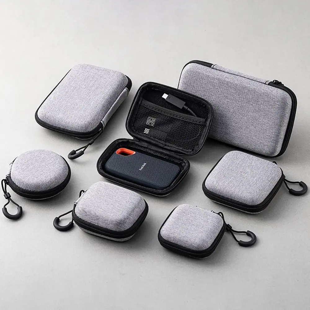 Pochette EVA mini pour AirPods et câbles - Étui de protection zippé pour accessoires numériques portables