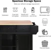 Rolling Kitchen Island with Storage, Moveable Kitchen Island with Drop Leaf, Portable Kitchen Storage Islands 6