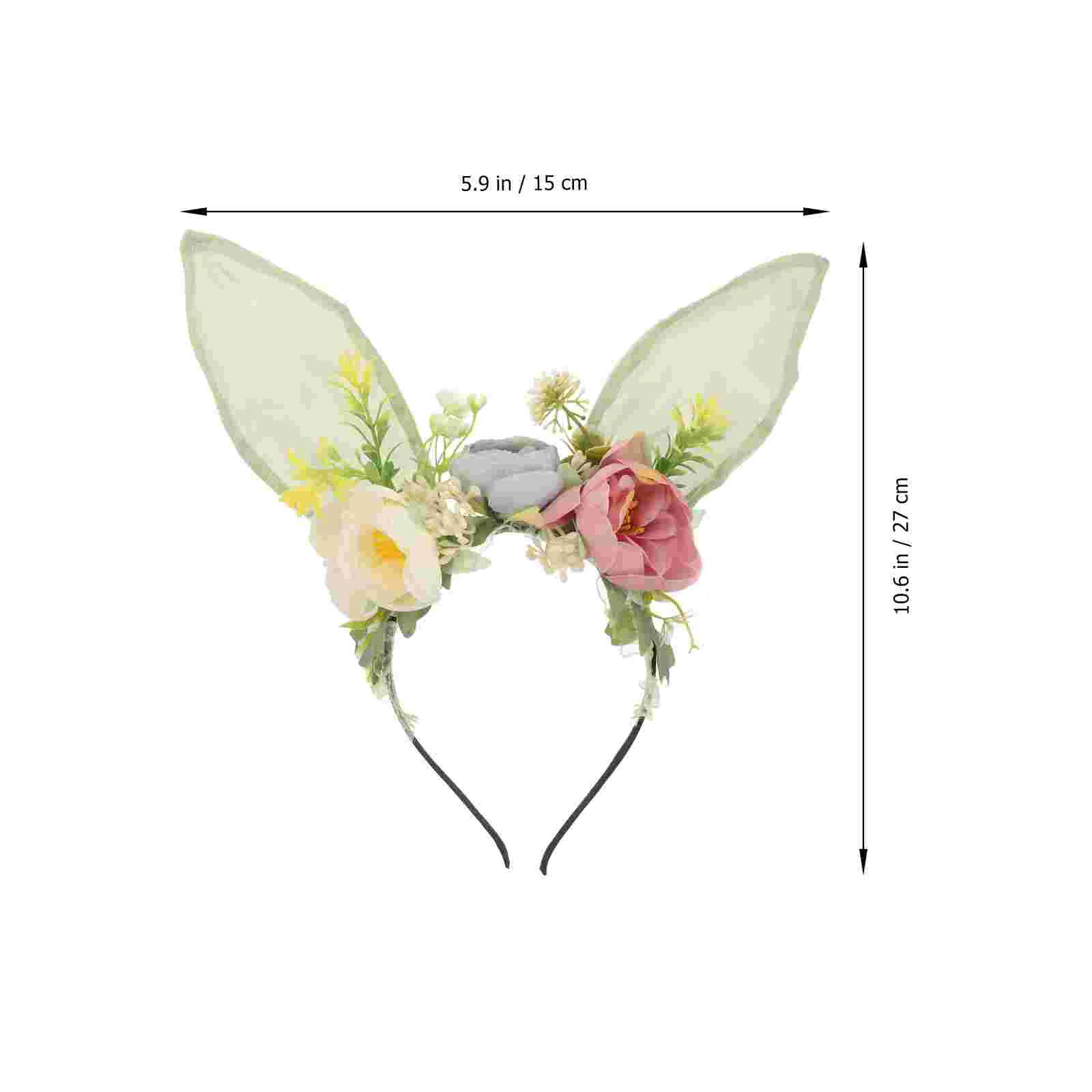 Bunny Accessories Rabbit Ear Headband Sweet Children's Artificial Flower Outdoor Photo Baby Headwear Party Hair Ears Fabric 3