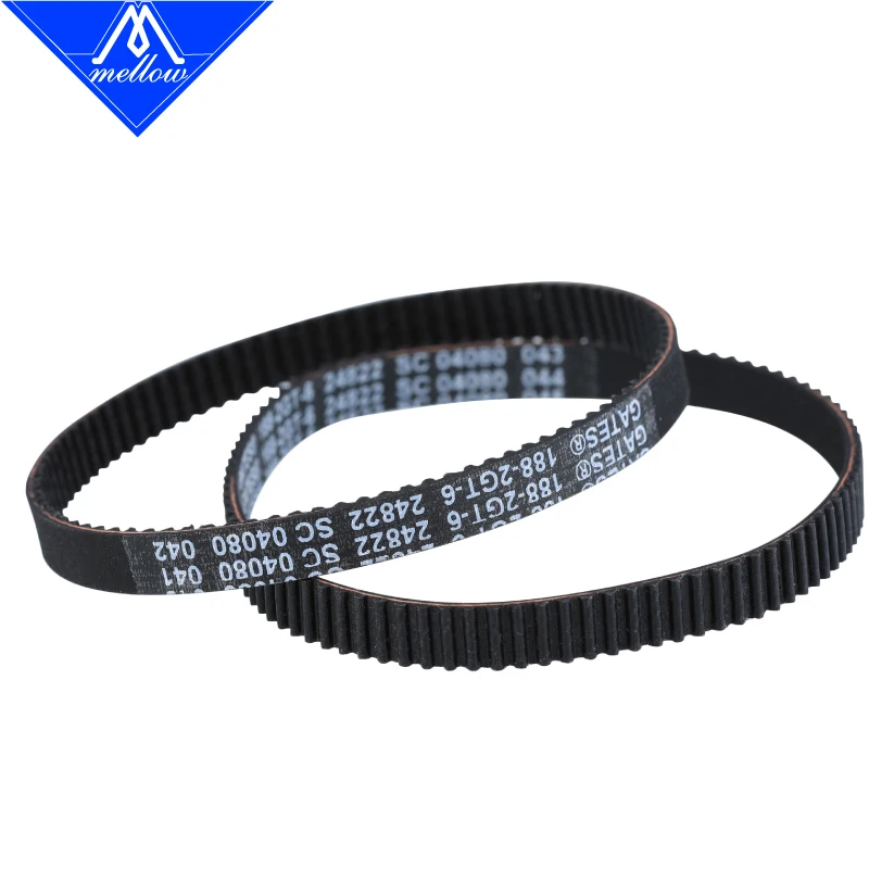 Mellow 고온 저항 Voron 2.4 3D 프린터, 타이밍 벨트 루프, EPDM GATES-188-2GT 기어 동기 벨트, GT2 폭 6mm