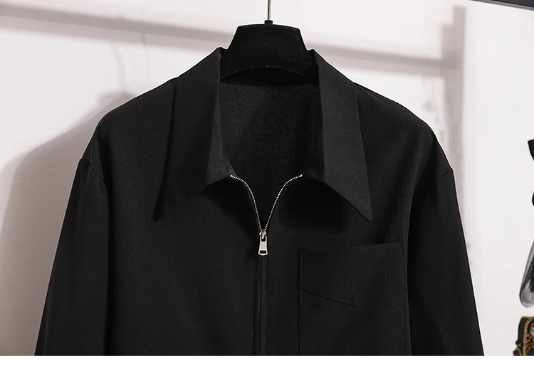 Reißverschluss-Bluse in Übergröße 2026 Frühling Herbst Neue Koreanische Lose Elegante Lässige Weiße Langarm-Bluse Damenkleidung – Detail 27