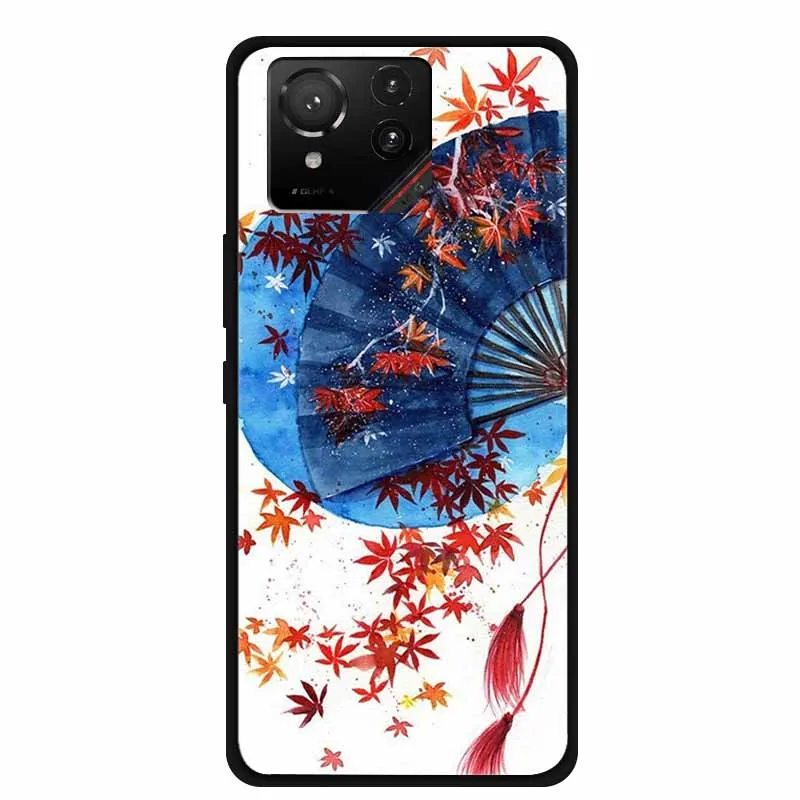 Cartoon Printed Soft Black Silicone Phone Case