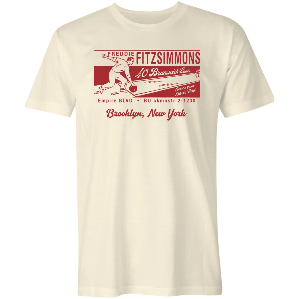 T-Shirt Da Bowling Vintage Di Freddy Fitzsimmons - Brooklyn, Ny-