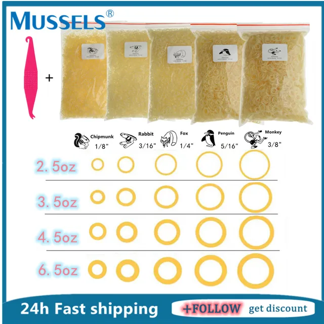 5000PCS Dental Orthodontic Elastic Rubber Bands Latex Teeth Braces Ortho Tool Dentist Ligature Ring 2.5 3.5 4.5 5 6.5OZ Force
